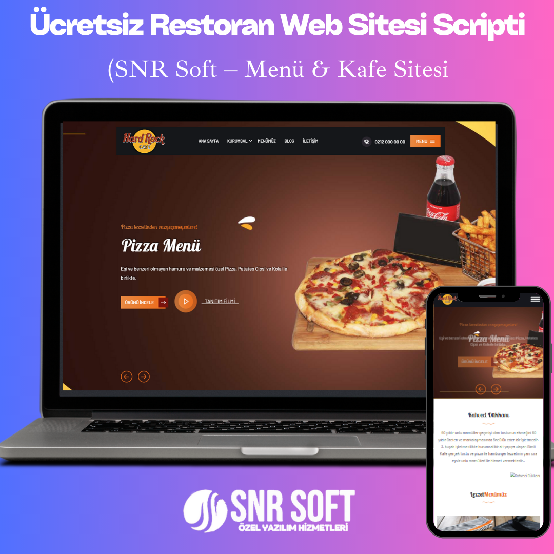Ücretsiz Restoran & Kafe Web Sitesi Scripti