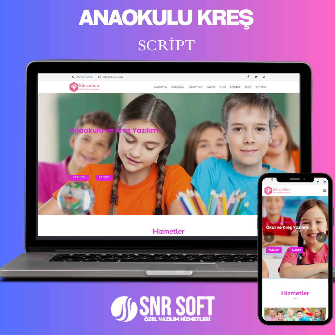 SEO Uyumlu Anaokulu Web Sitesi Scripti (V2)