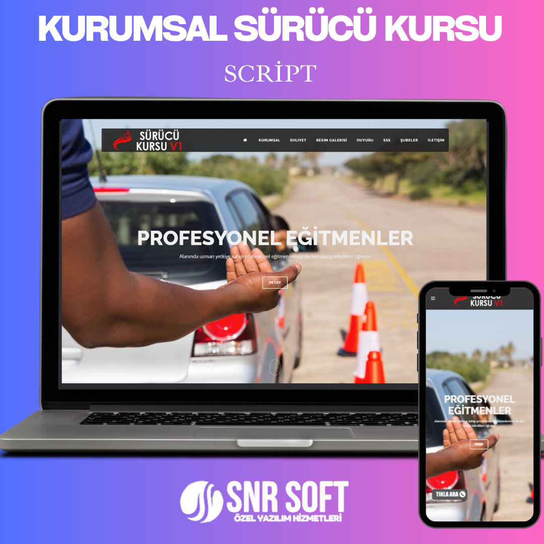 Sürücü Kursu Scripti | Mobil Uyumlu & SEO Destekli Ehliyet Kursu Sitesi