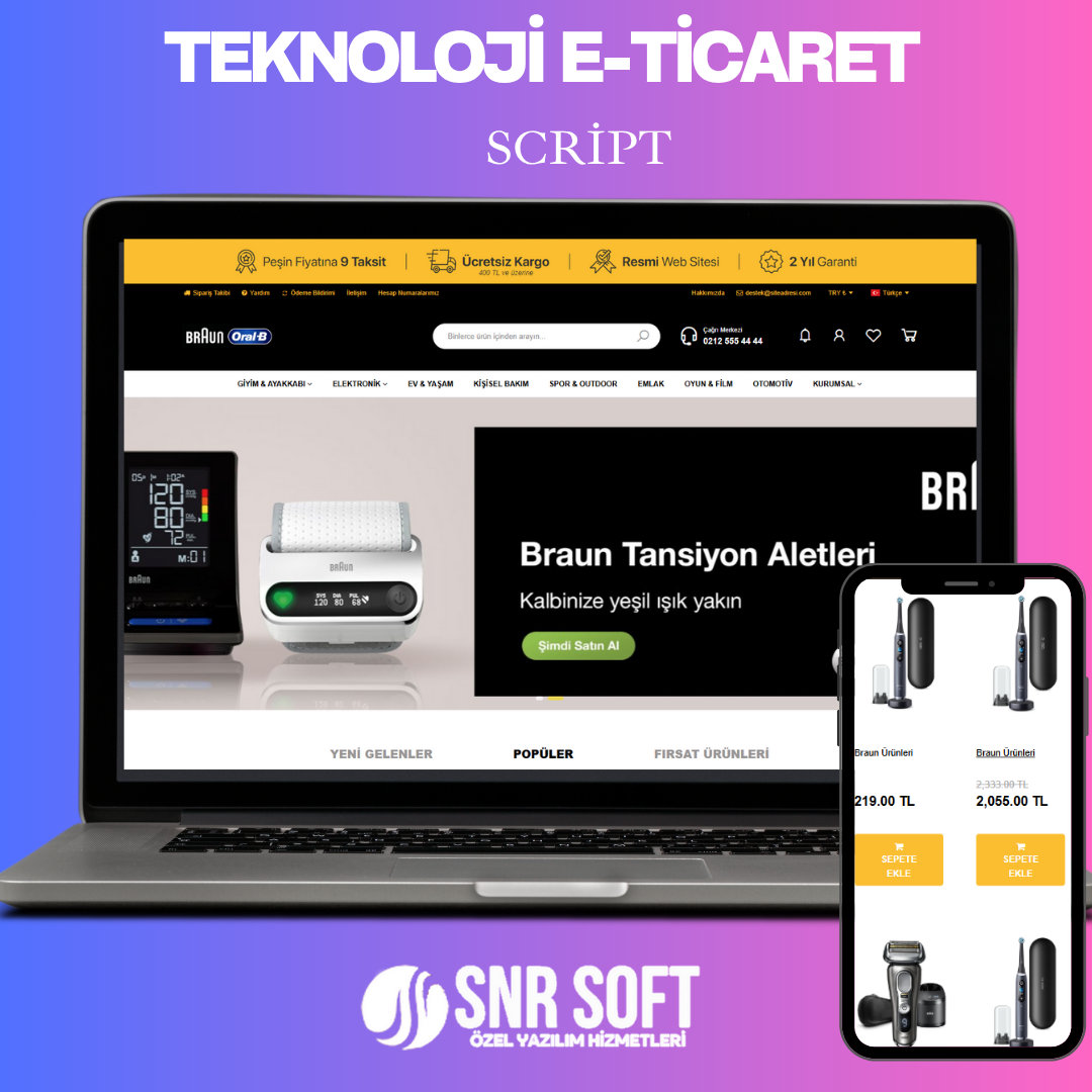 Minimal E-Ticaret Scripti v8 | Kategori ve Ürün Odaklı Tasarım