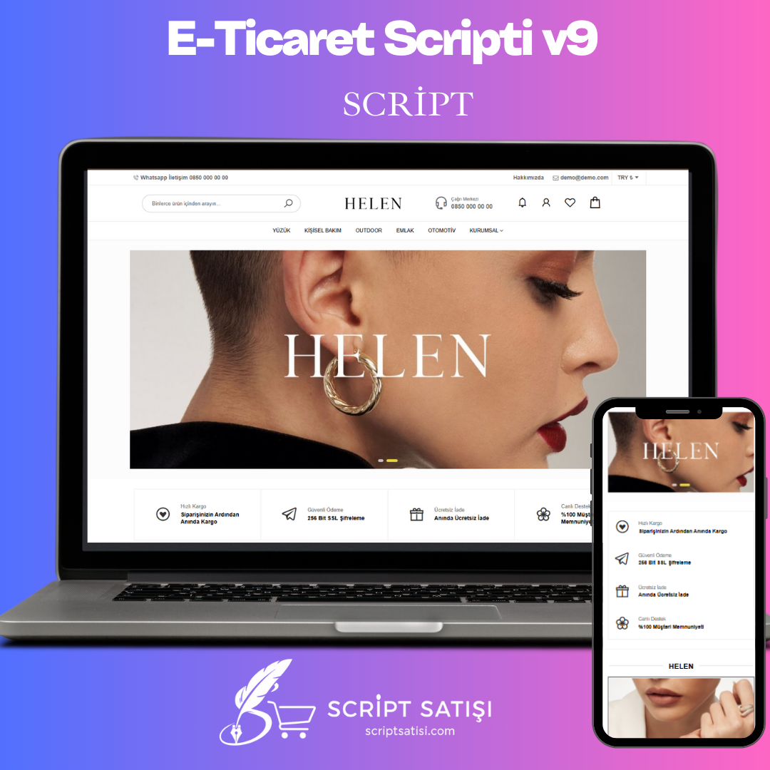 E-Ticaret Scripti v9 | Küpe, Kolye, Yüzük Satışı