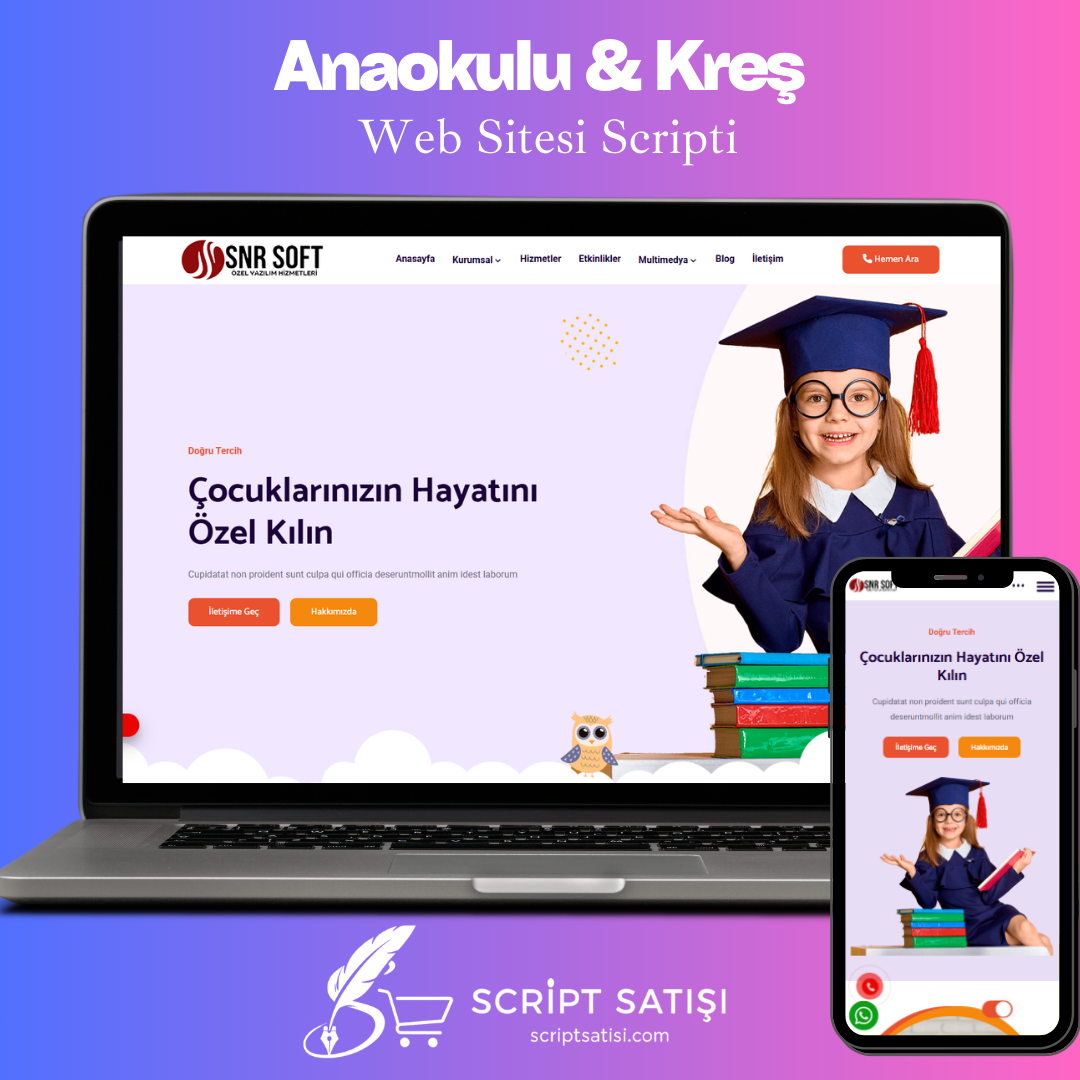 Anaokulu & Kreş Web Sitesi Scripti 2026