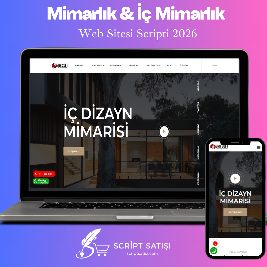 Mimarlık & İç Mimarlık Web Sitesi Scripti 2026