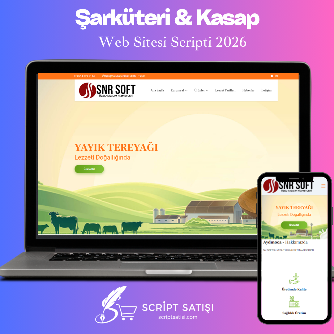 Şarküteri & Kasap Web Sitesi Scripti 2026