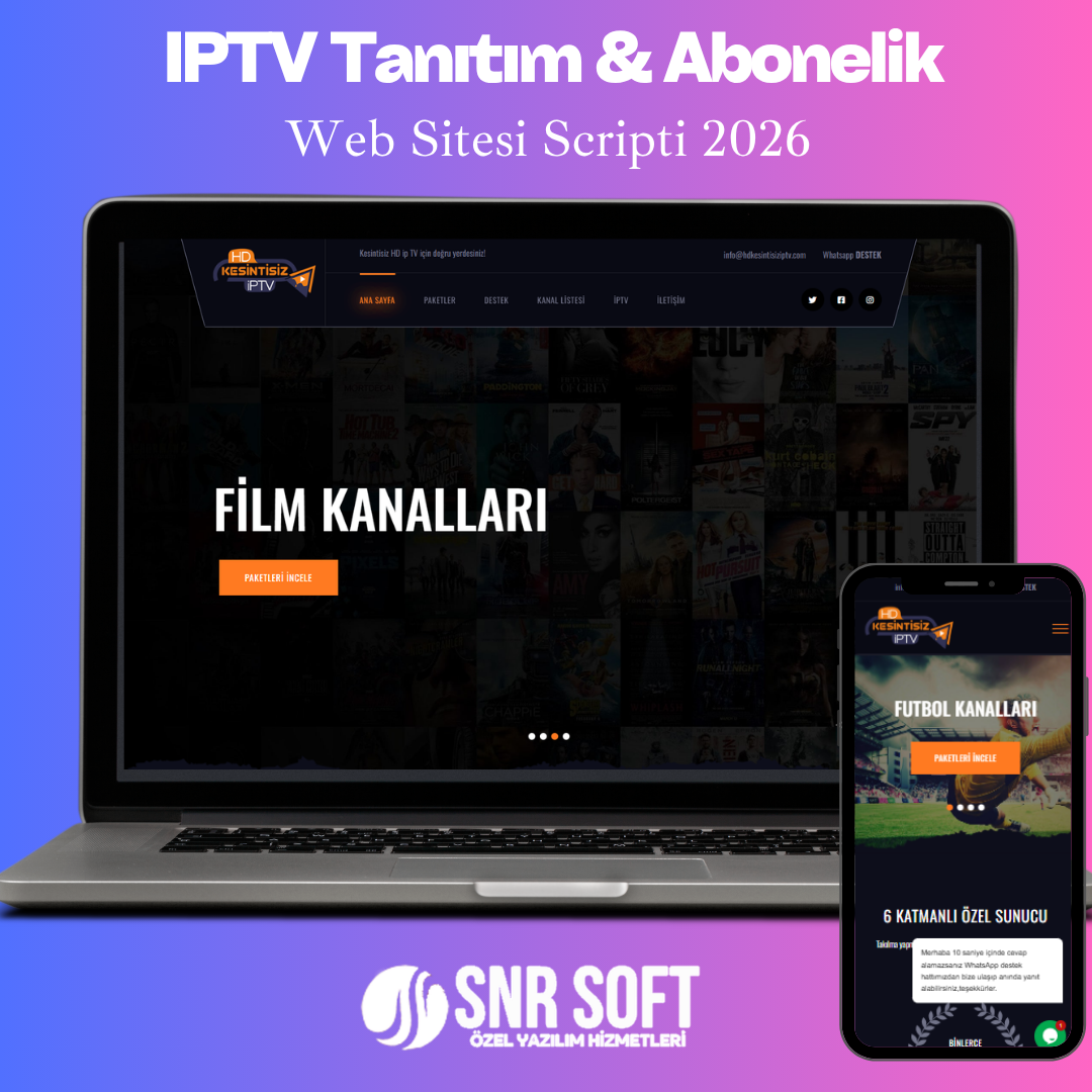 IPTV Tanıtım & Abonelik Web Sitesi Scripti