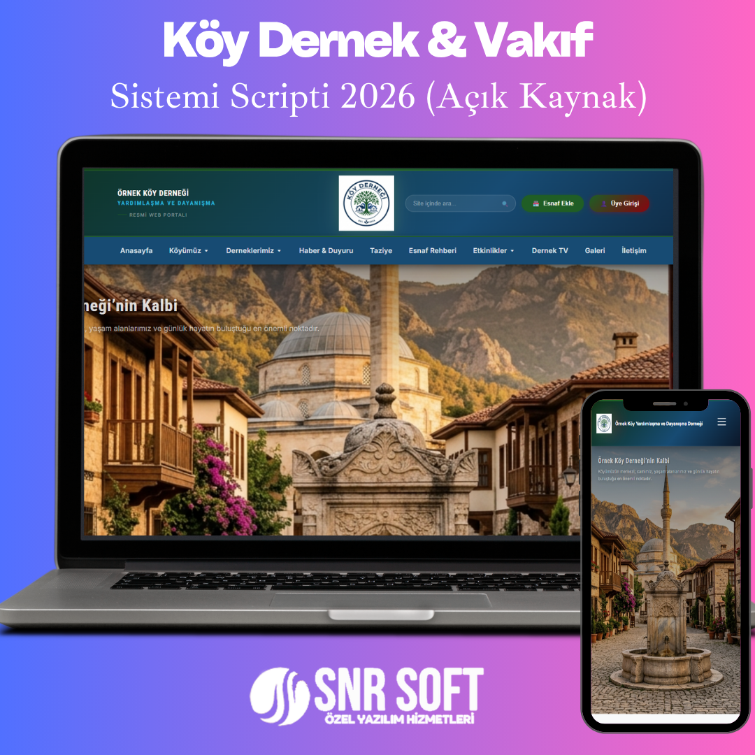 Köy Dernek & Vakıf Sistemi V2 Premium SaaS Yönetim Yazılımı